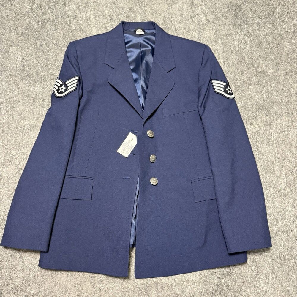 USAF Air Force Womens Service Dress Jacket Coat 10MR Staff Sergeant Blue 1620